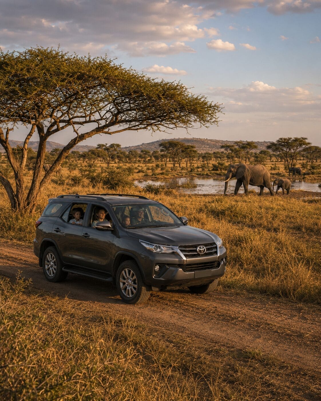 Closed vehicle game viewing safari